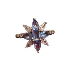 Bomb Party Nautical Starlight lab created‎ light Sapphire rhodium plating Size 9